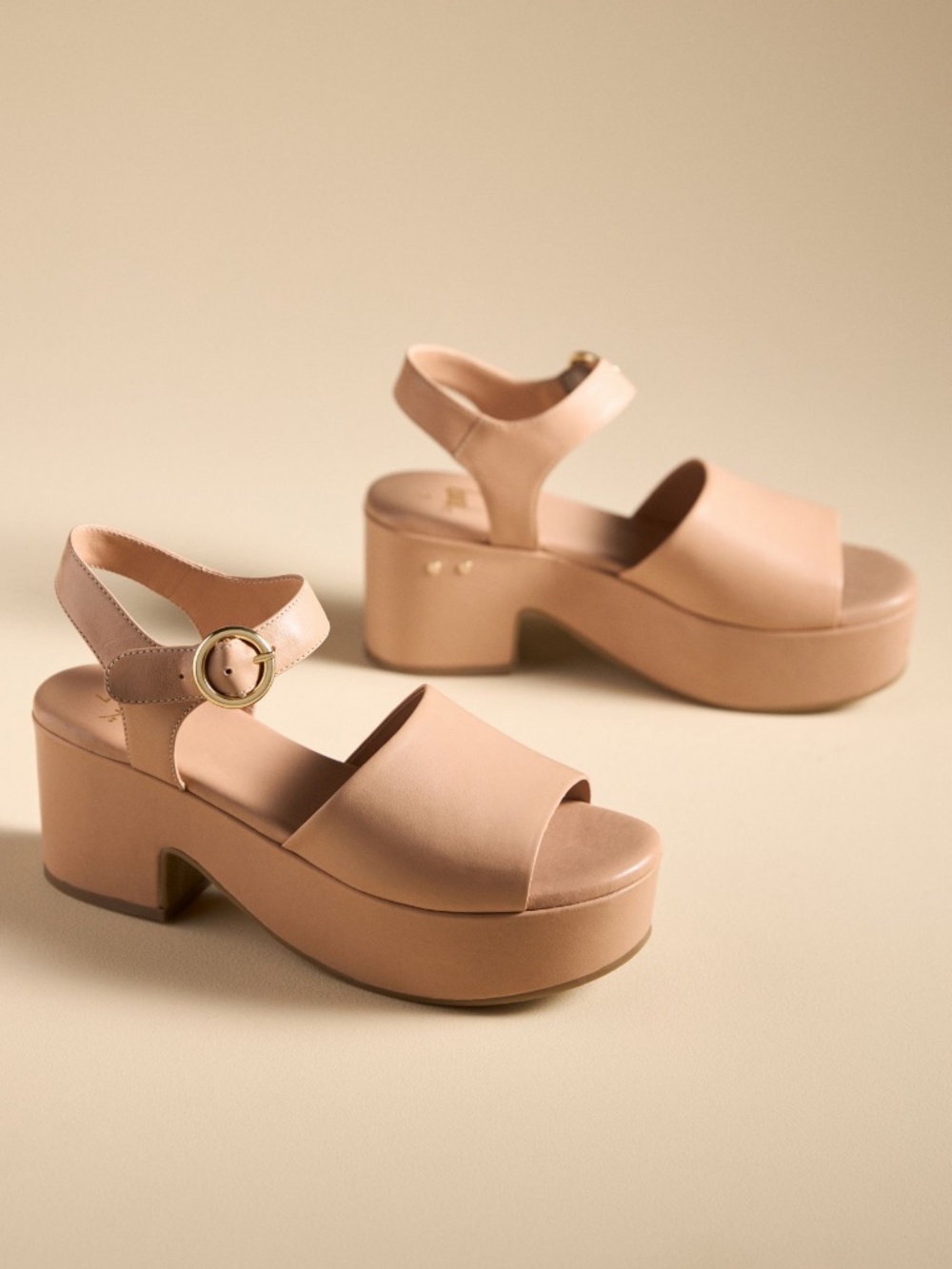 NIB Beek X Anthropologie Inca Platform Ankle Strap Leather Sandals Beach 10